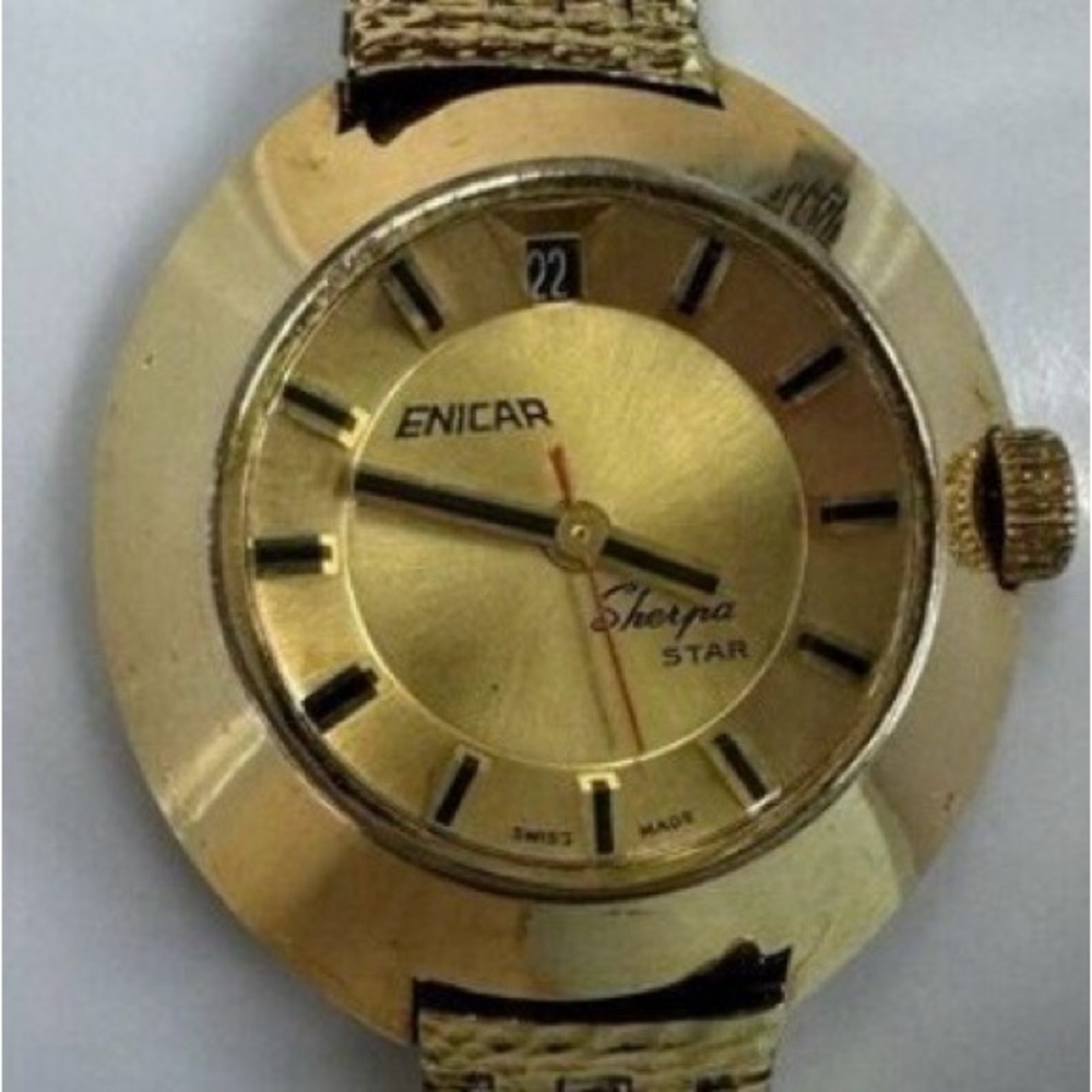 Vintage Enicar Sherpa Star Swiss Automatic Gold Tone Watch‎ Incabloc